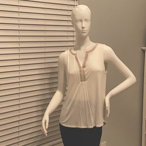 Embellished lightweight jersey knit top.